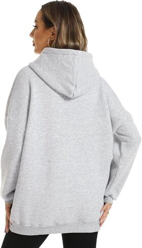 FANCYINN Women Solid Pullover Hoodie Oversized Drop Shoulder Long Sleeve Athletic Sweatshirt Fleece Casual Y2K Fall Clothes in Saudi Arabia