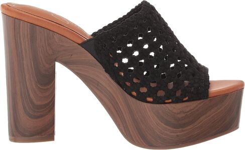 Jessica Simpson Women's Shelbie Block Heel Platform Heeled Sandal, Black, 7 in Saudi Arabia