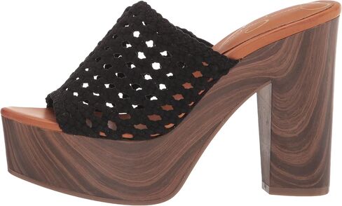 Jessica Simpson Women's Shelbie Block Heel Platform Heeled Sandal, Black, 7 in Saudi Arabia