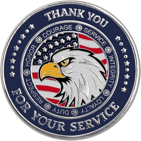 10 Pieces Commemorative Thank You for Your Service Coins - Collectible Appreciation Military Challenge Coins Gifts for Veterans, Army, Navy, Marines, Coast Guard, Police, Firefighter, Paramedics in Saudi Arabia