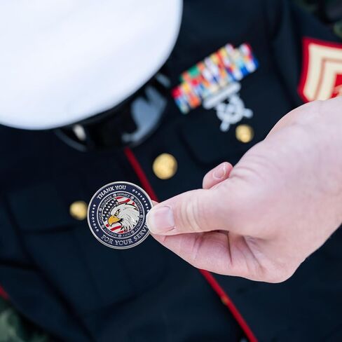 10 Pieces Commemorative Thank You for Your Service Coins - Collectible Appreciation Military Challenge Coins Gifts for Veterans, Army, Navy, Marines, Coast Guard, Police, Firefighter, Paramedics in Saudi Arabia