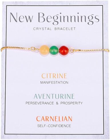 xuzhiyuan Healing Chakra Crystal Tiger Eye Bead Bracelet with Wish Card for Women girl teen Adjustable Spiritual Anxiety Relief Reiki Stone Braide String Bracelet Yoga Meditation Jewelry Gift in Kuwait