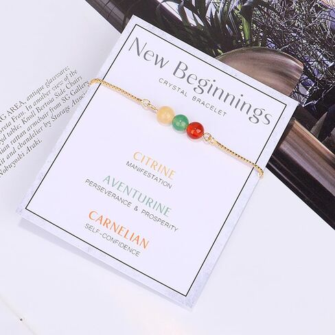 xuzhiyuan Healing Chakra Crystal Tiger Eye Bead Bracelet with Wish Card for Women girl teen Adjustable Spiritual Anxiety Relief Reiki Stone Braide String Bracelet Yoga Meditation Jewelry Gift in Kuwait