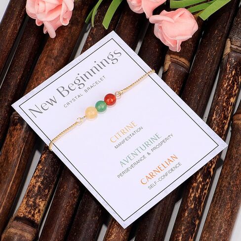 xuzhiyuan Healing Chakra Crystal Tiger Eye Bead Bracelet with Wish Card for Women girl teen Adjustable Spiritual Anxiety Relief Reiki Stone Braide String Bracelet Yoga Meditation Jewelry Gift in Kuwait