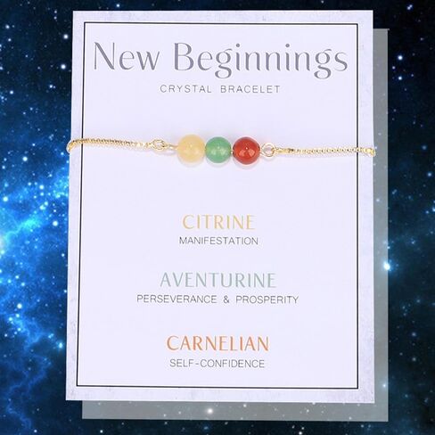xuzhiyuan Healing Chakra Crystal Tiger Eye Bead Bracelet with Wish Card for Women girl teen Adjustable Spiritual Anxiety Relief Reiki Stone Braide String Bracelet Yoga Meditation Jewelry Gift in Kuwait