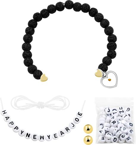Personalized Initial Name Letter Bead Bracelets for Women Men, Custom DIY Name Bracelets for Girls Boys Y1504 in Saudi Arabia