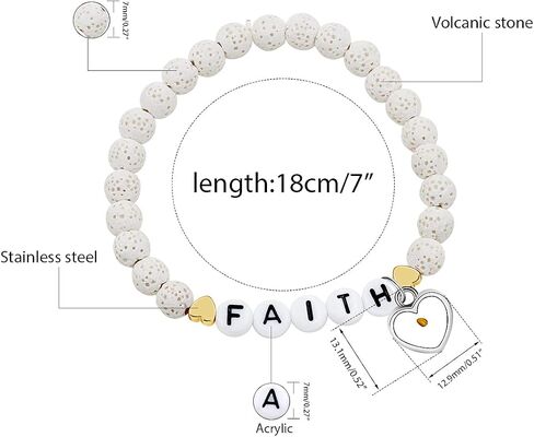 Personalized Initial Name Letter Bead Bracelets for Women Men, Custom DIY Name Bracelets for Girls Boys Y1504 in Saudi Arabia