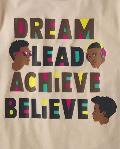 The Children's Place Boys' Equality for All Short Sleeve Graphic T-Shirts, Dream Lead Achieve Believe in Saudi Arabia
