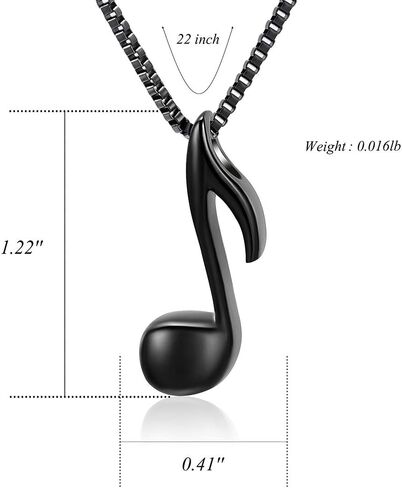Music Note Cremation Jewelry for Ashes Stainless Steel Note Urn Pendant Necklace Keepsake Memorial Jewellery for Boys,Girls in Saudi Arabia