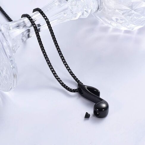 Music Note Cremation Jewelry for Ashes Stainless Steel Note Urn Pendant Necklace Keepsake Memorial Jewellery for Boys,Girls in Saudi Arabia