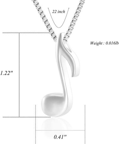 Music Note Cremation Jewelry for Ashes Stainless Steel Note Urn Pendant Necklace Keepsake Memorial Jewellery for Boys,Girls in Kuwait
