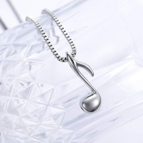 Music Note Cremation Jewelry for Ashes Stainless Steel Note Urn Pendant Necklace Keepsake Memorial Jewellery for Boys,Girls in Kuwait