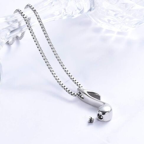 Music Note Cremation Jewelry for Ashes Stainless Steel Note Urn Pendant Necklace Keepsake Memorial Jewellery for Boys,Girls in Kuwait