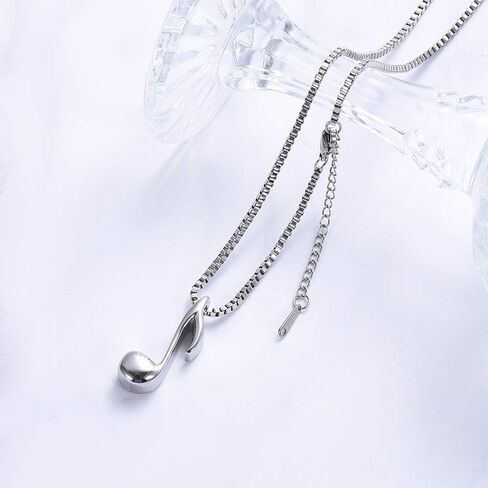 Music Note Cremation Jewelry for Ashes Stainless Steel Note Urn Pendant Necklace Keepsake Memorial Jewellery for Boys,Girls in Kuwait