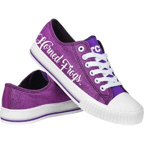 TCU Horned Frogs NCAA Womens Color Glitter Low Top Canvas Shoes - 10