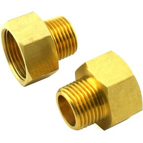 SDTC Tech 2-Pack Brass Pipe Fitting 1/4" NPT Thread Male to 1/2" NPT Thread Female Reducer Adapter