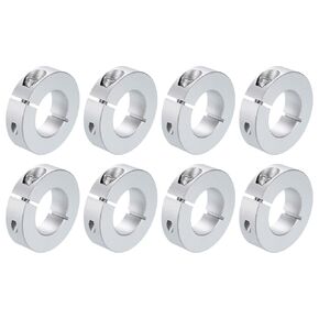 uxcell 8pcs Single Split Clamp-On Shaft Collar 25mm Bore One-Piece Clamping Collar, 45mm OD, 12mm Thickness, Aluminum Alloy Set Screw Split Collar Clamp