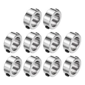 uxcell 10pcs Set Screw Collars 10mm Bore 304 Stainless Steel Shaft Collars, 15mm OD, 6mm Width Axle Collar Clamp for Linear Rod Shaft Guide