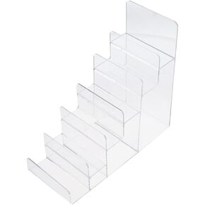 6 Tiers Acrylic Purse Display Stand Wallet Holder,Clear Riser Display Shelf Organizer,Display Stand Riser Display Shelf for Decoration and Organizer