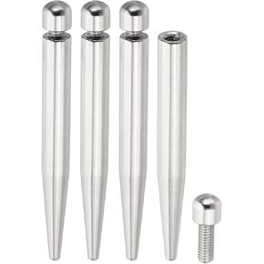 PATIKIL 2/7 x 2.8 inch Sign Standoff Screws, 4 Set Stainless Steel Wall Standoff Mounting Hardware Advertising Glass Nail for Hanging Acrylic Picture Frame Acrylic Panel, Silver