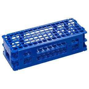 Caplugs Evergreen 240-3200-B8SI Test Tube Rack. for 13 mm Tubes, 96 Places, Polypropylene, Blue