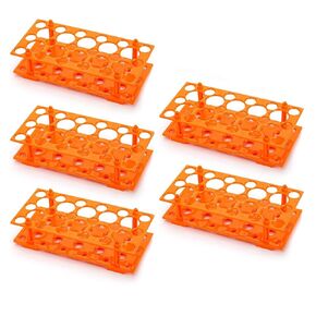 Test Tube Rack, Centrifuge Tube Holder for 10ml, 15ml, 50ml, 28 Wells, 5 Pack, Orange
