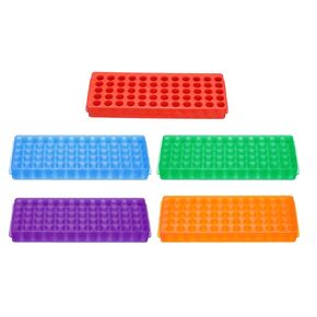 PATIKIL 60 Wells Tube Rack, 1set Vial Rack Double Panel Centrifuge Tube Holder for Microcentrifuge Tubes 0.2/0.5/1.5/2ml, Blue.Orange,Red,Purple,Green