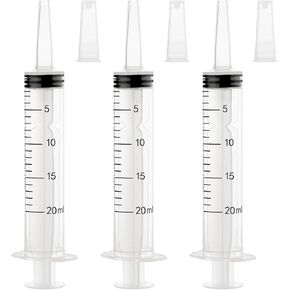 60ml Syringe with Cap, Syringes without Needle for Liquid, Scientific Labs, Measurement, Pet Feeding ,Ink Refilling ,Oil or Glue Applicator (3 Pack)