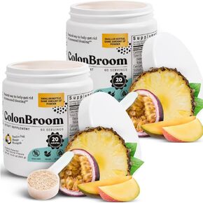 مسحوق قشر سيلليوم من كولونبروم (فواكه استوائية، 120 حصة) - تطهير القولون لتخفيف الانتفاخ وصحة الأمعاء - مشروب مسحوق ألياف مكنسة القولون - مكمل مسحوق ألياف نباتي وخالي من الغلوتين in Kuwait