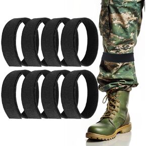 8Pcs Boot Blousers, Ankle Straps, Elastic Military Boot Straps Blousing Straps, Trousers Blouses Straps, Ankle Hook and Loop, Boot Bands for Fishing Hunting Hiking Cycling Gardening Uniform