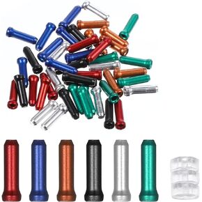 Giantree 48 Pcs Bike Cable End Caps, Bike Brake Cable End Crimps with 8 Pcs Brake Cable Rubber O-Ring Bicycle Brake Cable Caps for Road Bike Mountain Bicycle Brake Cable Shift Cable Colorful