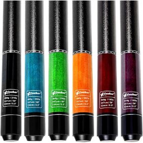 Pool Sticks Set of 6, Pool Cues 18 19 20 21 Oz, 58" 2-Piece Billiard Cue Sticks with Imitation Leather Grip, House Bar Pool Table Sticks for Men Women