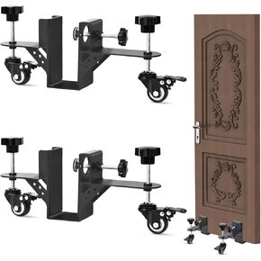 Heavy-Duty Door Installation Kit,2-Piece Door Dolly for 0.8 to 2.36 inch Thick Pre-Hung,Front,and Slab Doors,Door Installation Tools,Door Lifter