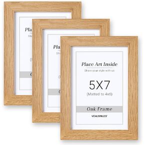 24x36 inch Wood Picture Frame, 24x36 inch Photo Frame Matted to 20x30 inch Poster, Tempered Glass, Natural Oak Wood Poster Frame for Vertical and Horizontal Display on Wall and Table, Set of 1