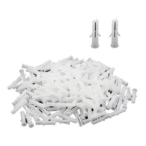 Xiayztan 200 Pcs Drywall Screw Anchors White Nylon Expansion Tube for Wall Installation Projects M6x30mm Anchor for M3.5-M4 Screw