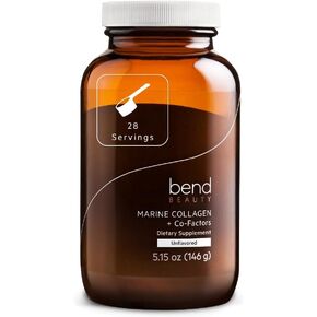 Bend Marine Collagen + Co-Factors | Strawberry Flavored Collagen Powder | Hydrolyzed Collagen Supplement | Fish Collagen Peptides + Silicon + Vitamin C | Supports Healthy Skin, Hair & Nails