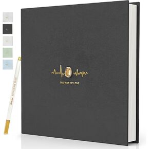 Popotop Wedding Photo Album Self Adhesive Scrapbook Album for 4×6 5×7 8×10 Pictures DIY Scrap Book wedding photo album with Metallic Pen,Photo Book with a Gifts Case, Gemstone