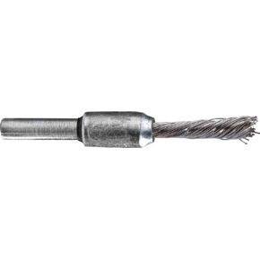 PFERD 83285 Singletwist Stem Mounted Power Knot End Brush with Coated Cup, Round Shank, Stainless Steel Bristles, 1/4" Diameter, 0.020" Wire Size, 2-3/4" Length, 20000 Maximum RPM, 1/4" Shank Diameter