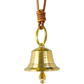 Vintage Hanging Bell for Door Knob, Small Brass Bell for Home, Christmas, Garden Decoration (Gold)