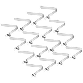 PATIKIL 6.4x5mm Kayak Paddle Snaps, 16 Pack Tent Pole Clips Steel V Shaped Single Pin Push Button Spring Clips Lock Tube Pole Clips for Camping Awning