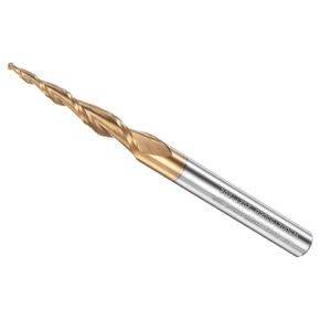 Tapered Ball Nose End Mill, 0.75mm Radius 6mm Shank 8.44 Degree Angle, TiSiN Coated Micro-Grain Carbide 2 Flute Milling Cutter - (Applications: for Stainless Steel Hardened Steel)
