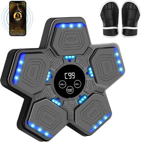 آلة ملاكمة موسيقية للنساء المراهقات والأطفال، معدات ملاكمة بلوتوث ذكية مع قفازات ملاكمة، آلة ملاكمة إلكترونية مثبتة على الحائط للتمرين في صالة الألعاب الرياضية المنزلية في الداخل in Kuwait