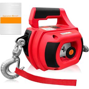 Drill Powered Portable Winch 750LBS, Drill Winch with 40FT Alloy Steel Wire Rope, Portable Drill Winch, Portable Handheld Drill Winch for Dragging Handling Trailer