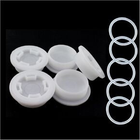 5PCS Polyethylene Drum Cap Threaded Cap 2 Inch Fine Threaded Plug for Replacement 55 Gallon Drum Plug Fuel Tank Faucet Fitting and Household Drum Cap