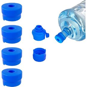 Water Jug Cap 3 Gallon and 5 Gallon Gettle, Reusable Replacement Cap for Standard/Screw/Crown Top Water Bottle Food Grade Silicone Replacement Cap, Pack of 2