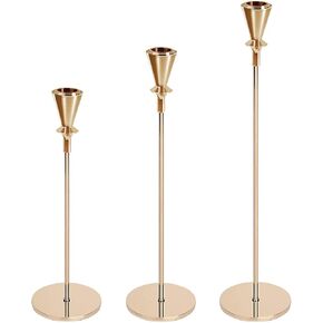 Black Candlestick Holders Set of 3 Vintage Taper Candle Holders Decorative Candlestick for Home Decor Dinning Kitchen Decor Metal Candle Holder Ideal for Wedding Decorations Party Anniversary