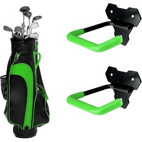Wall Mounted Golf Bag Hook, 2 Bags Storage Racks Perfect for Garage Organization, Space Saving Hanging Organizer