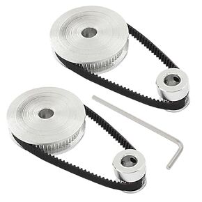 2Pcs Set GT2 Synchronous Wheel 20&60 Teeth 8mm Bore Aluminum Timing Pulley with 2Pcs Length 200mm Width 6mm Belt