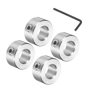 uxcell 4 Pcs Set Screw Shaft Collar 7/16"Bore, 304 Stainless Steel Shaft Collars, 7/8"OD, 7/16"Thickness, Axle Collar Clamp with a Hex Wrench