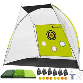 شبكة جولف مقاومة للصدمات من SAPLIZE للقيادة في الفناء الخلفي، شبكة تدريب جولف أكبر بنسبة 20%، شبكة ضرب جولف ثابتة للغاية مع حصيرة ثلاثية العشب للتدريب الداخلي والخارجي in Kuwait